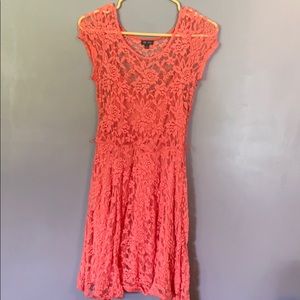 Super Cute Lily Rose Coral Orange Dress